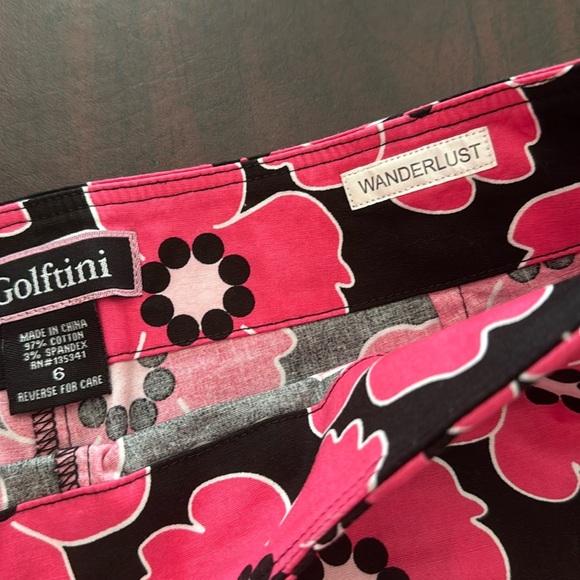 Women’s Golftini Black and Pink Stretch Floral Cotton Skort Golf Tennis size 6 - Picture 12 of 15